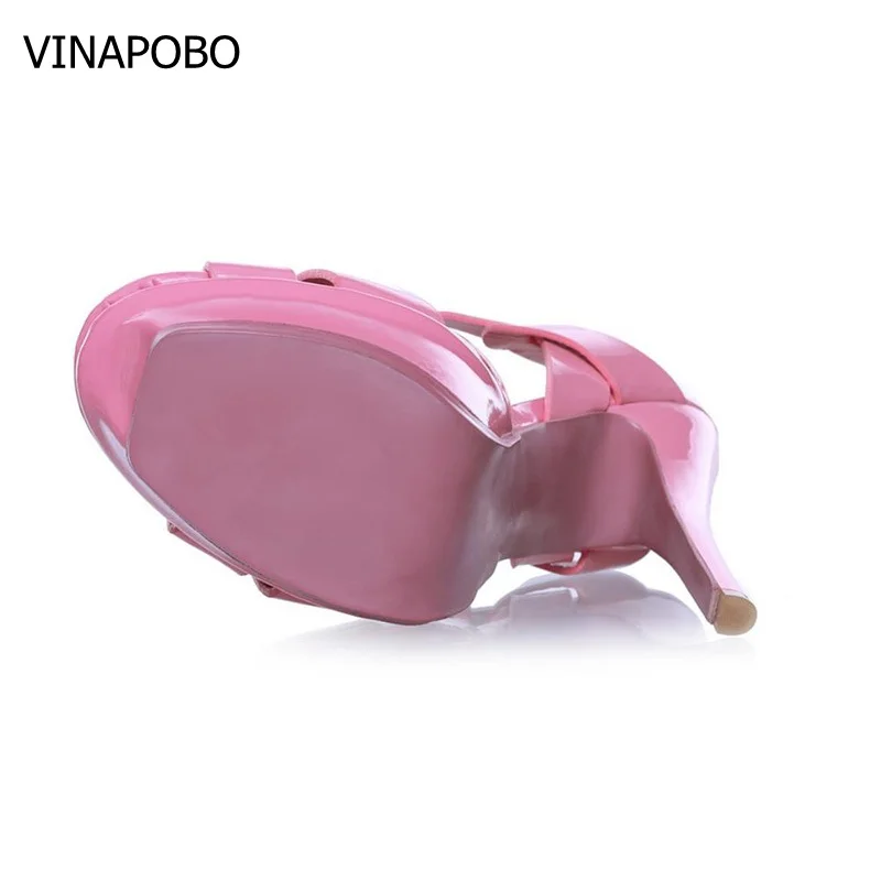 VINAPOBO/качественные босоножки из натуральной кожи на платформе и высоком каблуке с