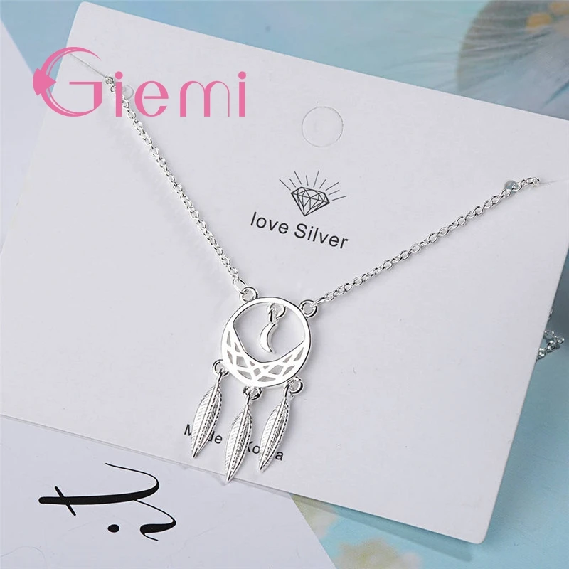 

Realy Silver Color Elegant Design Moon Hollow Dangle Tassel Pendant Women Necklaces Lady Surprise Jewelry Gifts
