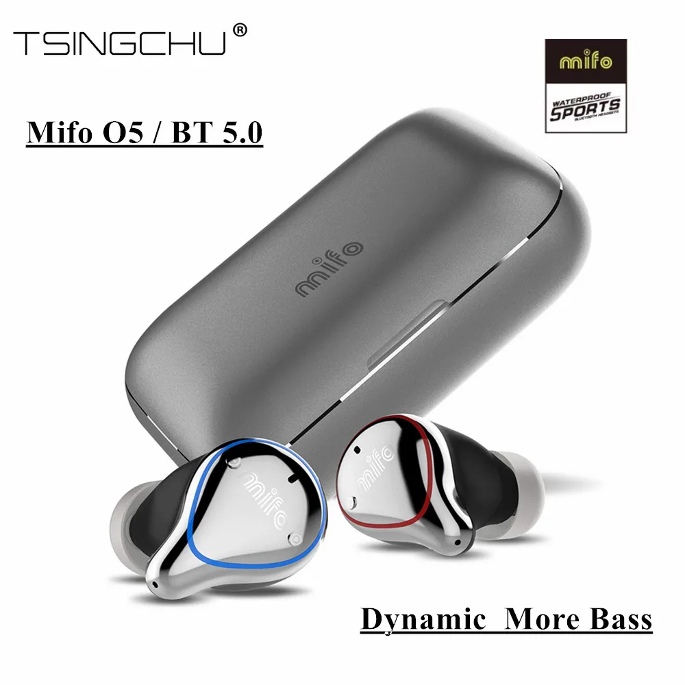 Mifo O5 настоящий беспроводной Bluetooth 5,0 TWS hi-fi звук спортивные наушники-вкладыши с зарядной коробкой стерео Бас Наушники IPX7 водонепроницаемый