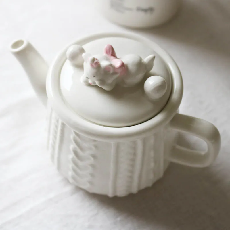 Кошка Мэри керамический чайный горшок с котом из шерстяной пряжи и кошки маленькая розовая чайная чашка милый Catoon фарфор