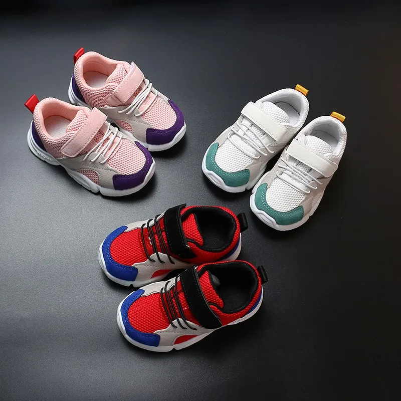 Spring Children's Breathable Mesh Plus Rubber Boy Girls Cool Shoes Color-Matching Sneakers Fashion Casual Little Kids 0-6Y | Детская