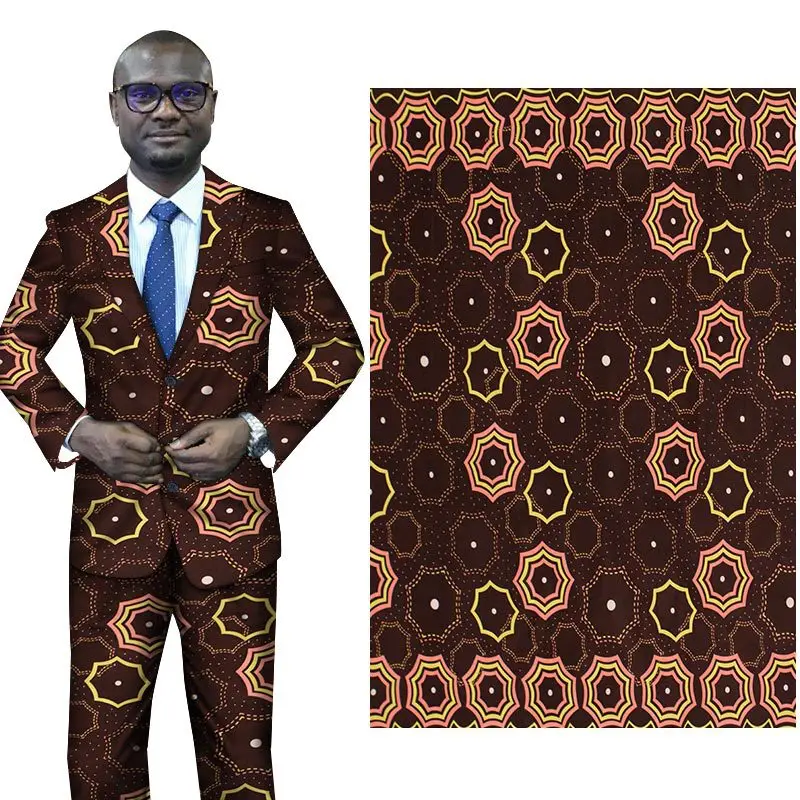coffee flowral New Octagonal Cotton Fabric Plain Printed Wholesale FP6208 in Summer of 2019 african wax cotton fabric | Дом и сад
