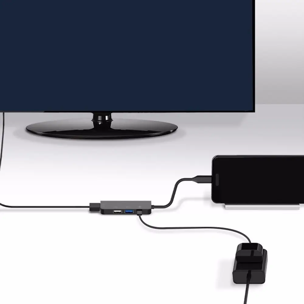 HDMI совместимый концентратор с Type C на 4K адаптером USB 3 0 Micro портом для зарядки MacBook