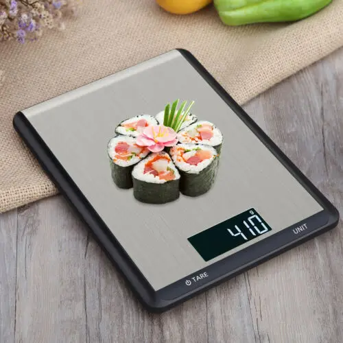 Электронные кухонные весы цифровой ЖК-дисплей 5 кг/1 г 10 из нержавеющей стали для