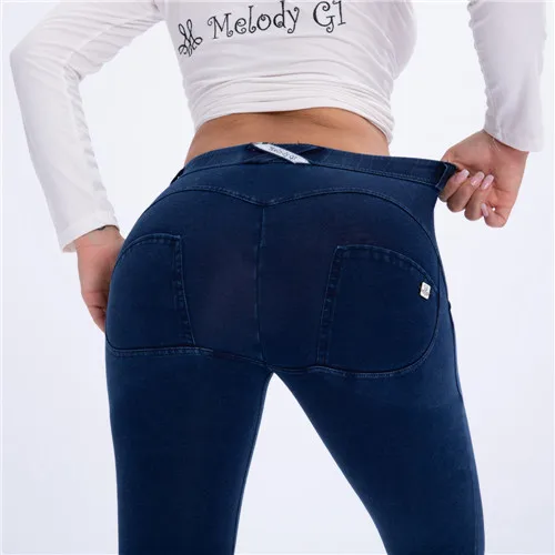 27MWDDBlueJ Melody blue штаны для йоги, четыре способа растягивания, подтяжки ягодиц, Фитнес Леггинсы для женщин, формирующий эффект, леггинсы с эффектом пуш-ап,, навсегда - Цвет: 27MWDDBlueJ