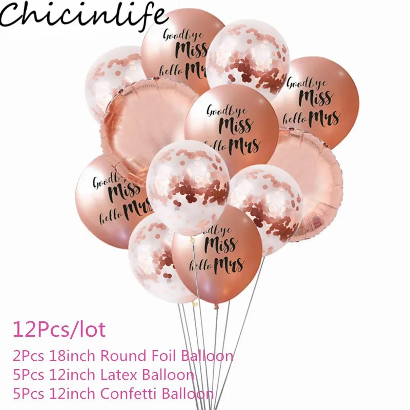 Chicinlife 12 дюймов для свидания Miss Hello Mrs латексные воздушные шары свадьбы девичника