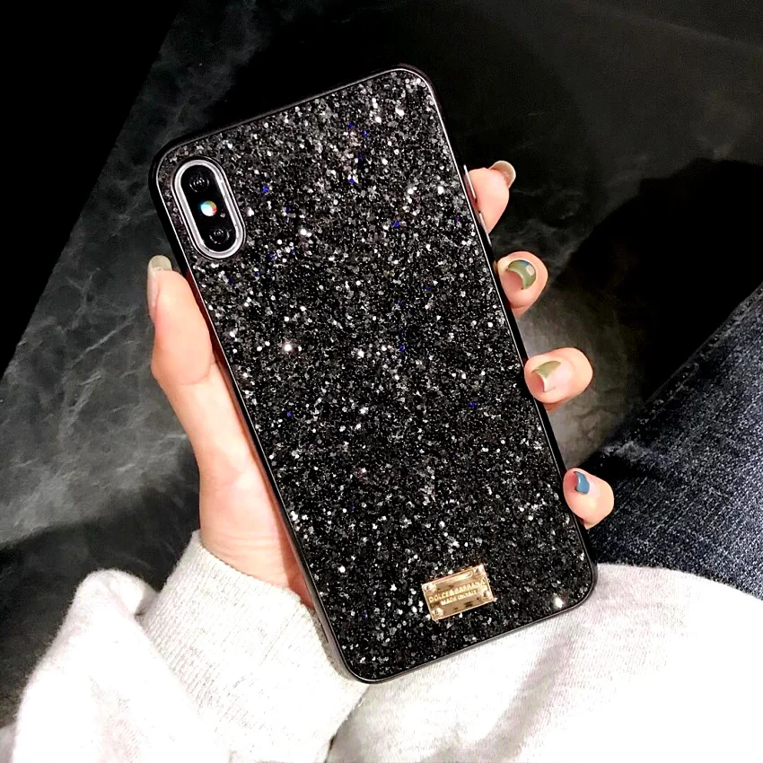 Чехол для iphone 6, 6 S, 7, 8 Plus, чехол, роскошный бренд, блестящий сверкающий Мягкий чехол из ТПУ для iphone X, XR, XS, Max, стразы, задняя крышка, чехол