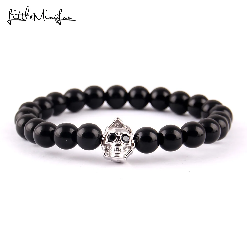 Бусины с подвеской в виде головы смерти из искусственной меди бусины матового