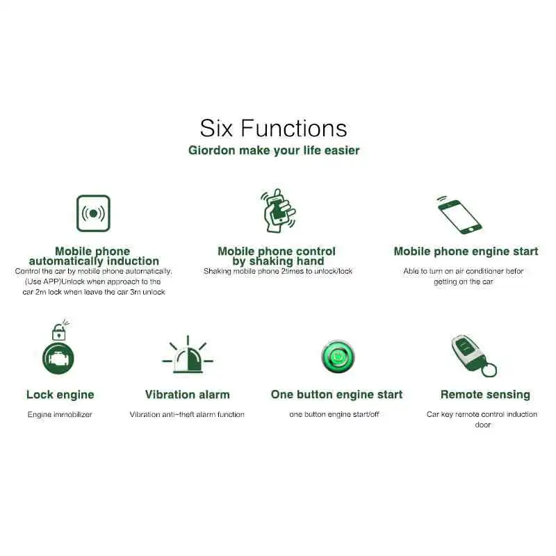 

PKE Remote Start for Cars keyless Entry Car Alarm System Boton sheriff Car Security Magicar for Smart Key or Phone Control