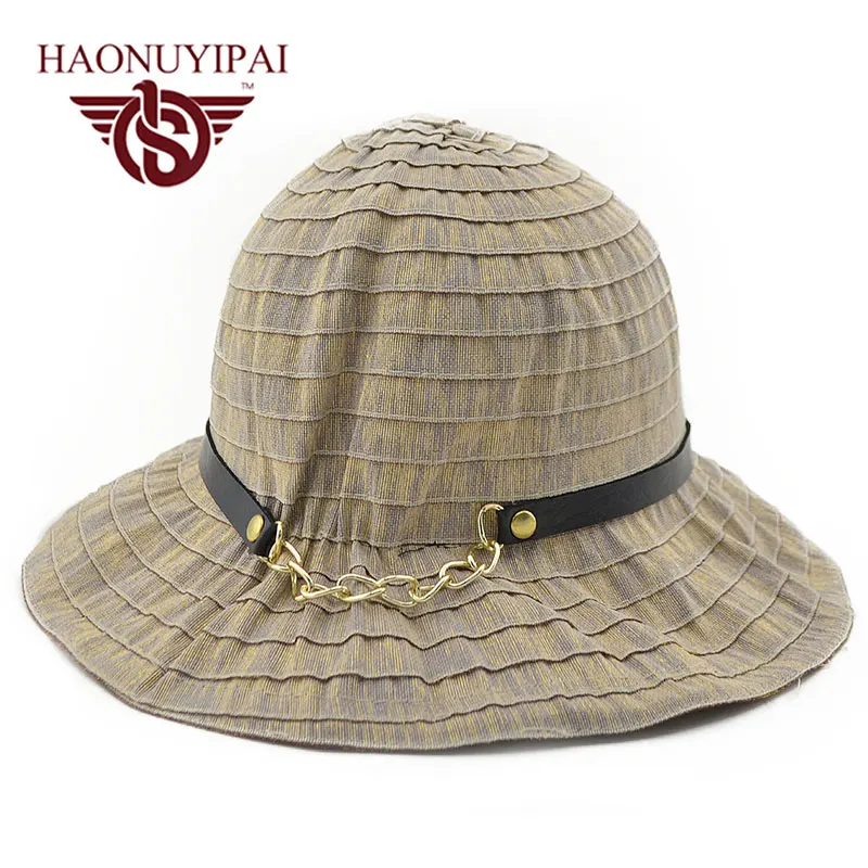 2016 мода лето высокое качество сплошной широкими полями шляпы для женщин-бич Hat