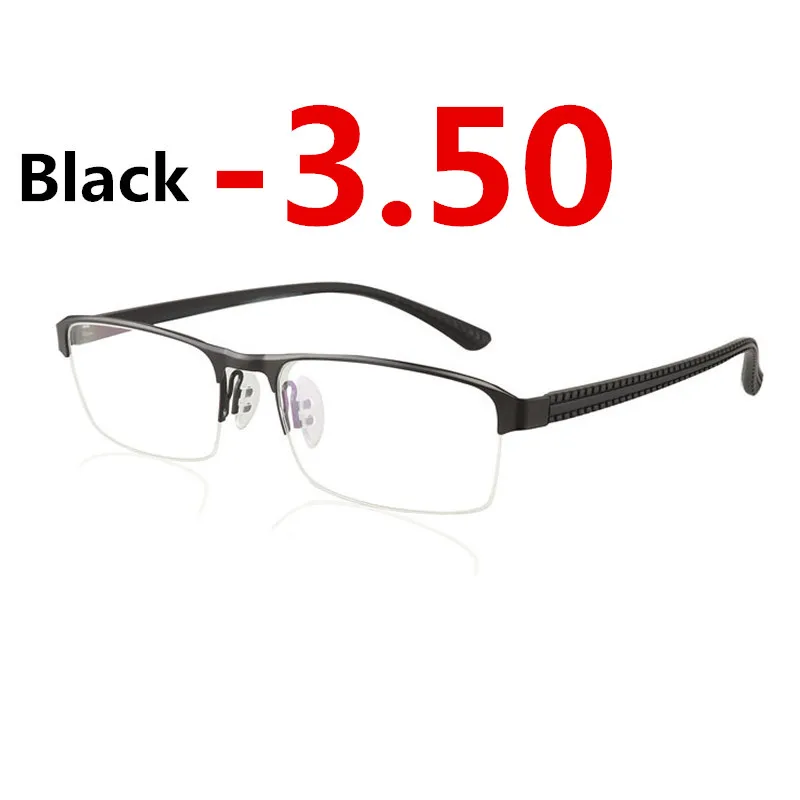 Black -3.50 JIE. B переходные фотохромные солнцезащитные очки близорукость очки готовые близорукость очки для мужчин компьютерные оптические очки Рамка очки с диоптриями-1-2-3-4 - Цвет оправы: Black -3.50