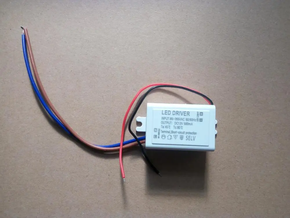 10 шт. DIY Мини светодиодный источник питания AC/DC адаптеры 6 Вт 500мА драйвер 110 в 120 220