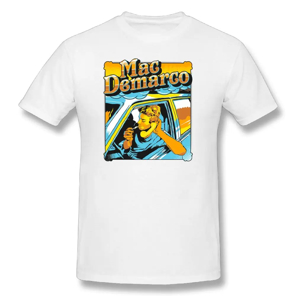 Mac Demarco футболка в своей машине для мужчин с мультяшным принтом 100 хлопок футболки
