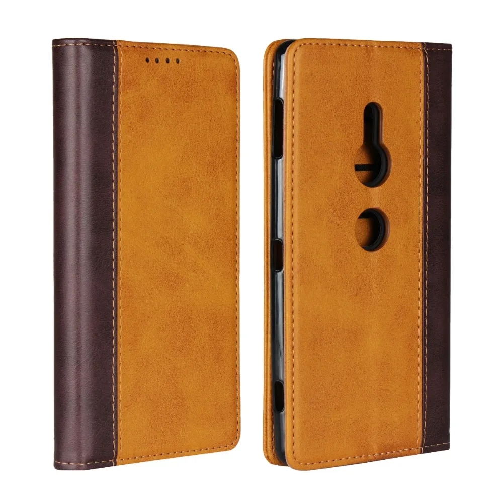 LUCKBUY For Xperia XZ2 XZ3 Color Matching Leather Luxury Premium Phone Cases for Sony Slim Business Wallet | Мобильные телефоны и