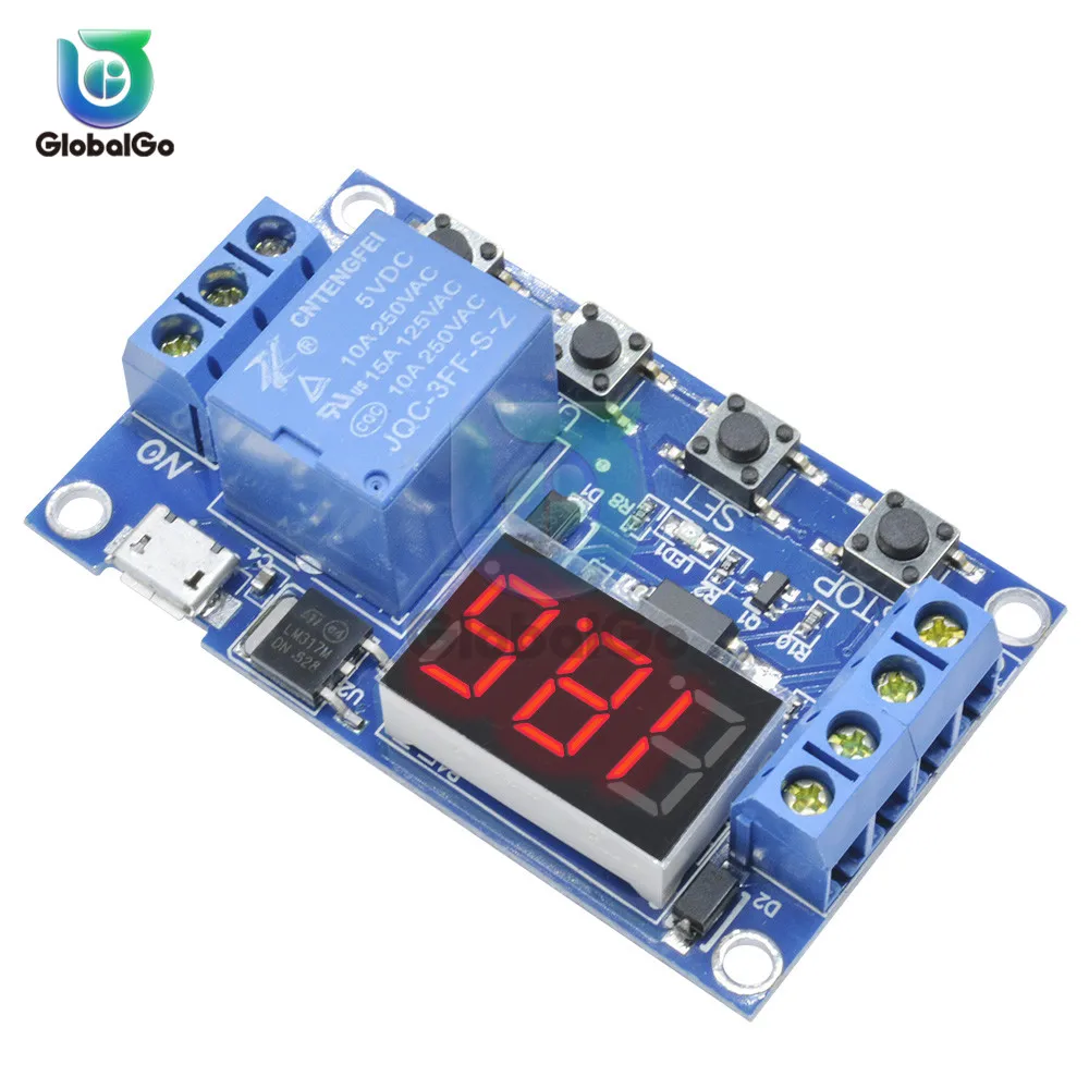 5V Micro USB реле задержки времени модуль 4 кнопки 3 цифр цифровая трубка светодиодный цифровой реле задержки времени триггер таймер Управление переключатель