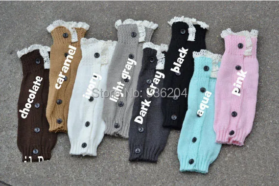 Аксессуары для девочек Вязаные кружевные гетры с отделкой чулки Топпер ботинок