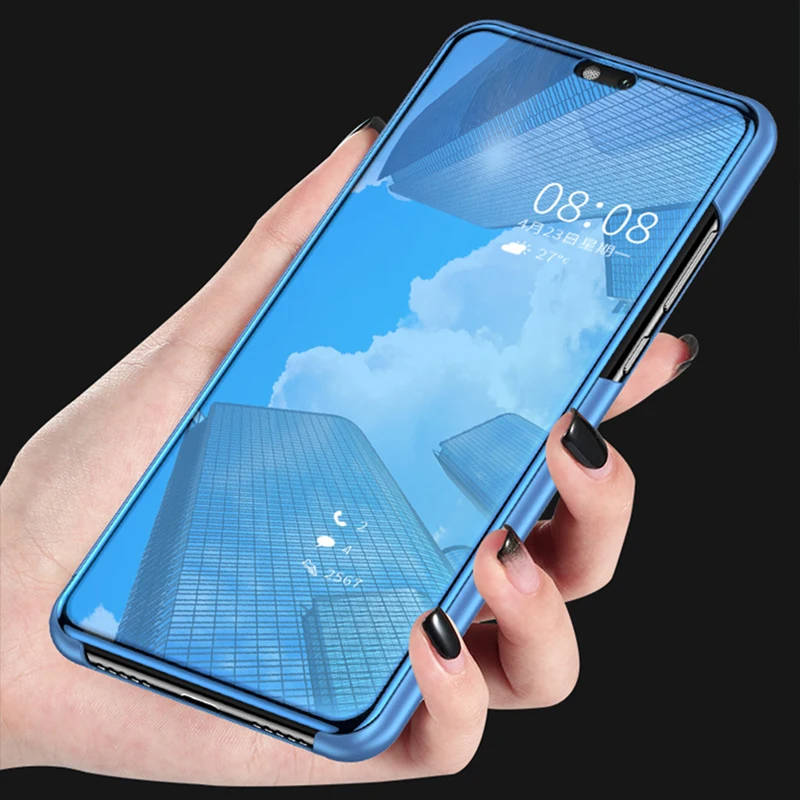 Прозрачный зеркальный чехол для смартфона Huawei P20 P30 Pro модные кожаные чехлы с