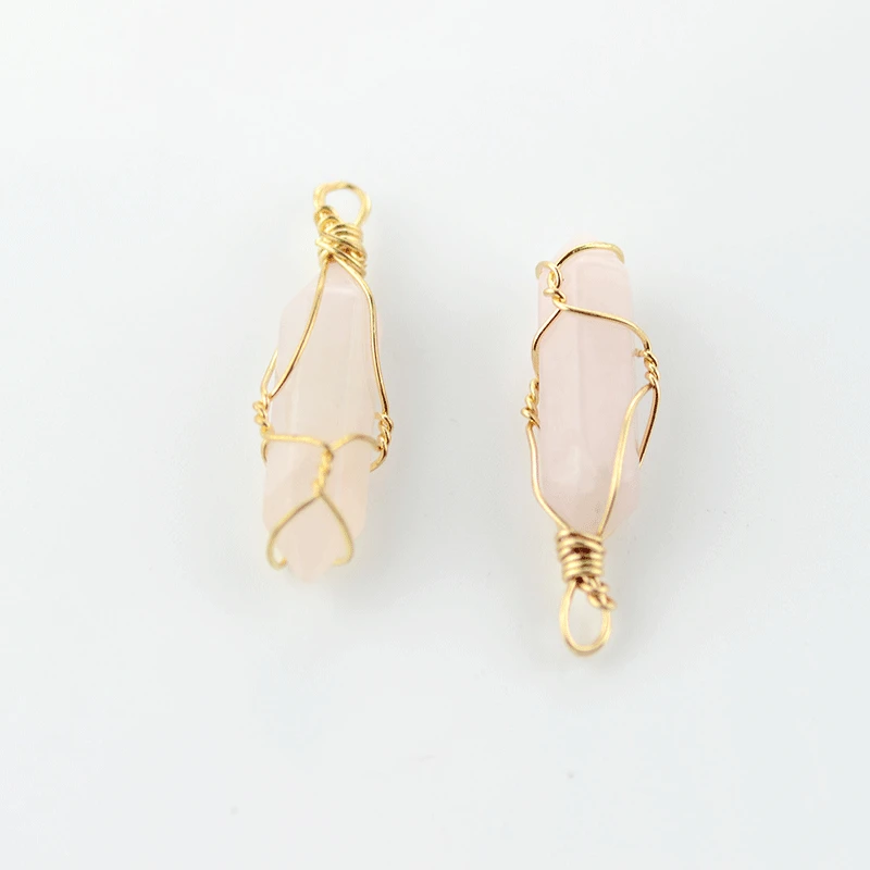 Шестиугольная колонна Кварцевые ожерелья подвески из натурального камня пуля