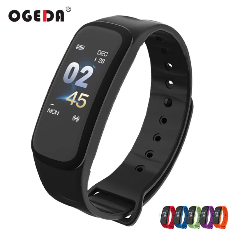 OGEDA C1 плюс Цвет Экран умный Браслет крови Давление Smart пульсометр Фитнес трекер