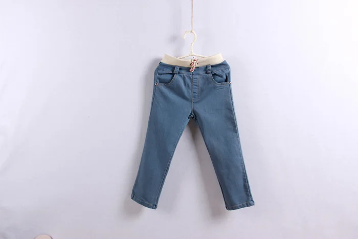 2017 Весенняя детская одежда джинсы для девочек однотонные облегающие джинсовые