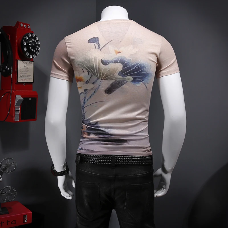 

Creative graffiti printing retro style fashion short-sleeved t shirt Summer 2018 New quality mercerized cotton t shirt men M-4XL