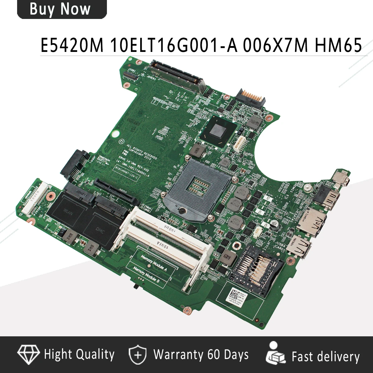 Материнская плата 006X7M для ноутбука DELL latitude E5420 HM65 DDR3 PGA988B 10ELT16G001 A|Материнские