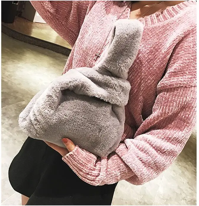 grey AIMIYOUNG женские клатчи на день из искусственного меха женские сумки модные женские вместительные сумки женские сумки Mujer - Цвет: grey