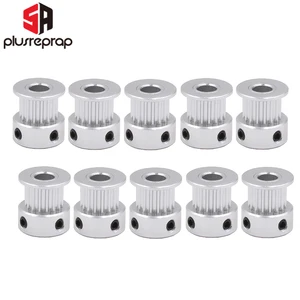 10 шт.лот GT2 синхронный алюминиевый шкив 16-зубы (16 зубов) алюминиевое отверстие диаметром 5 мм подходит для 6 мм шириной GT2 синхронного ремня 3D-принтеры запчасти оптовая продажа