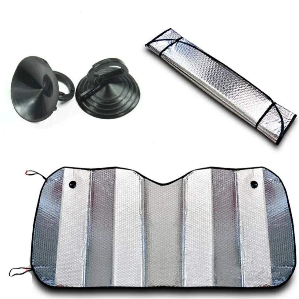 

Hot Sale Double-thick Aluminium Foil Sun Shade Sunblock Car Window Windshield Visor Cover 125cmx 60cm