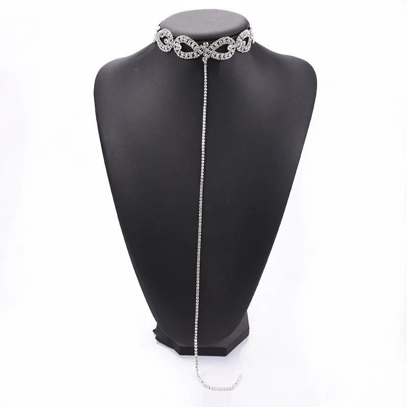 New Luxury Crystal Necklace for Women Full Rhinestone Choker Long Statement Body Chain Fashion Jewelry | Украшения и аксессуары