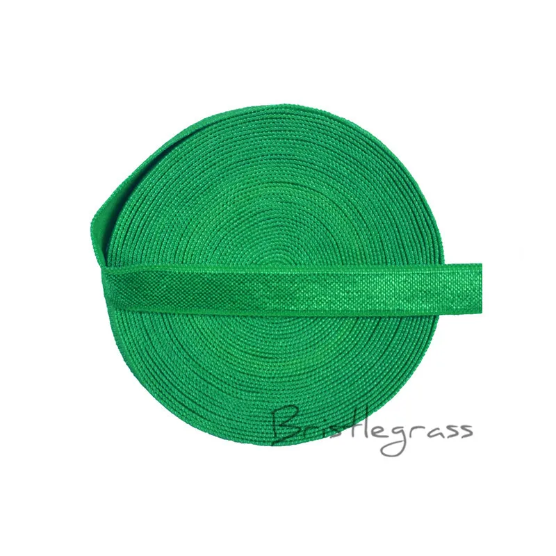Emerald BRISTLEGRASS 5 ярдов 3/" 10 мм цельный спандекс атласная лента блестящая не откидывающаяся резинка повязка на голову бюстгальтер ремень платье кружевная отделка DIY шитье - Цвет: Emerald