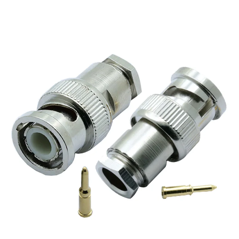 100 шт./лот BNC Штекерный разъем типа RG58/RG59/RG6 для CCTV безопасности коаксиальный