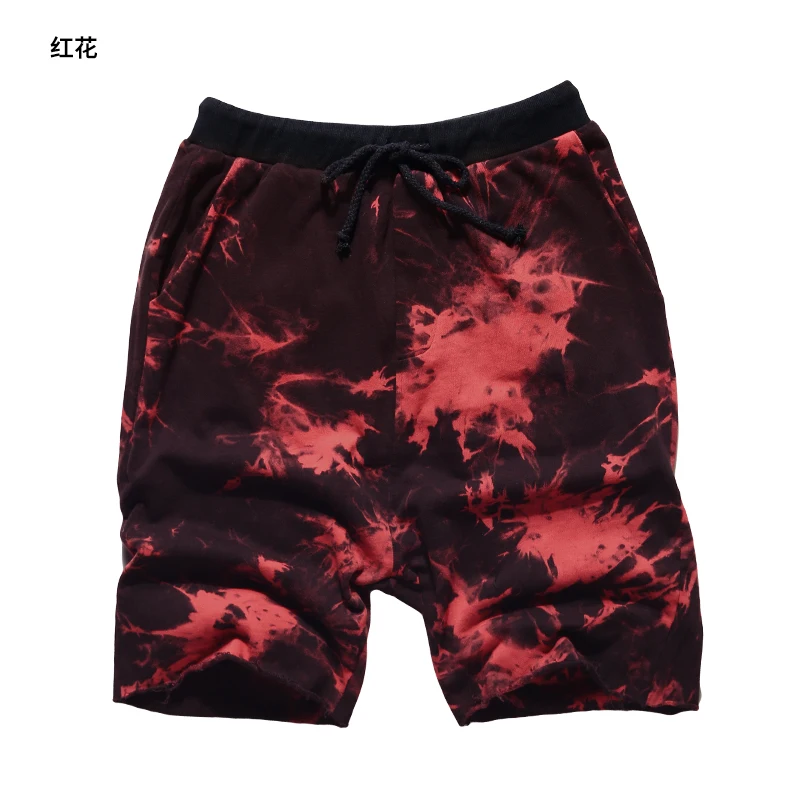 Мужские спортивные шорты Tie Dye хлопковые хипстерские французские махровые с