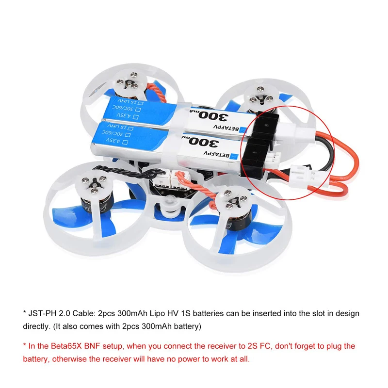 BETAFPV Beta65X 2 S бесщеточный Whoop Drone с F4 FC Frsky Z02 Камера OSD Smart Audio 17500KV 0802 двигатель Ph2.0