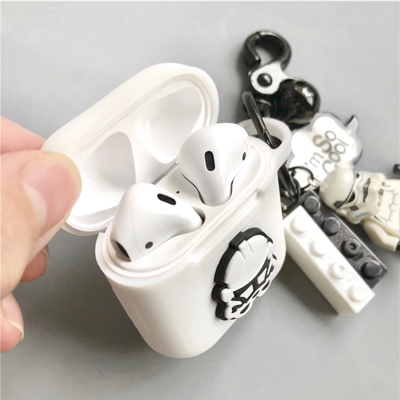 Bluetooth наушники силиконовый чехол для Apple Airpods 1 2 мягкий чехол Аксессуары крутой мультфильм наушники коробка защитный чехол сумка