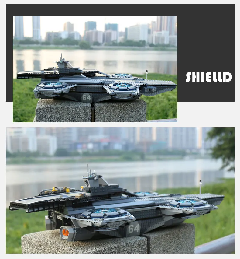 DHL 07043 Super Heroes The Shield Helicarrier Совместимость с 76042 набор строительных кирпичей кирпичи сборочные игрушки для детей Подарки