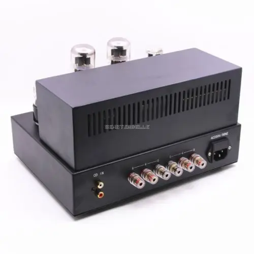 Готовые Черный EL34 ламповый усилитель стерео HiFi мини звуковая вакуумная трубка Amp 8 W+ 8 Вт