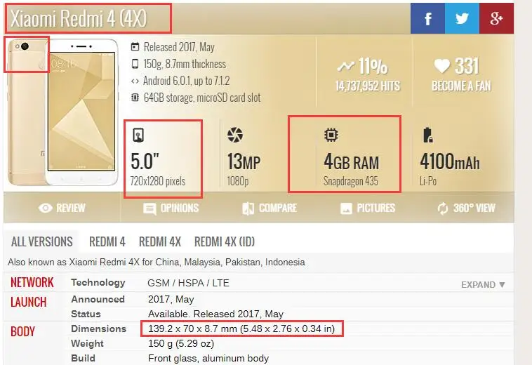 CAPASAE Xiaomi Redmi 4X ЖК-экран и рамка дигитайзер сборка 10-сенсорная панель Замена