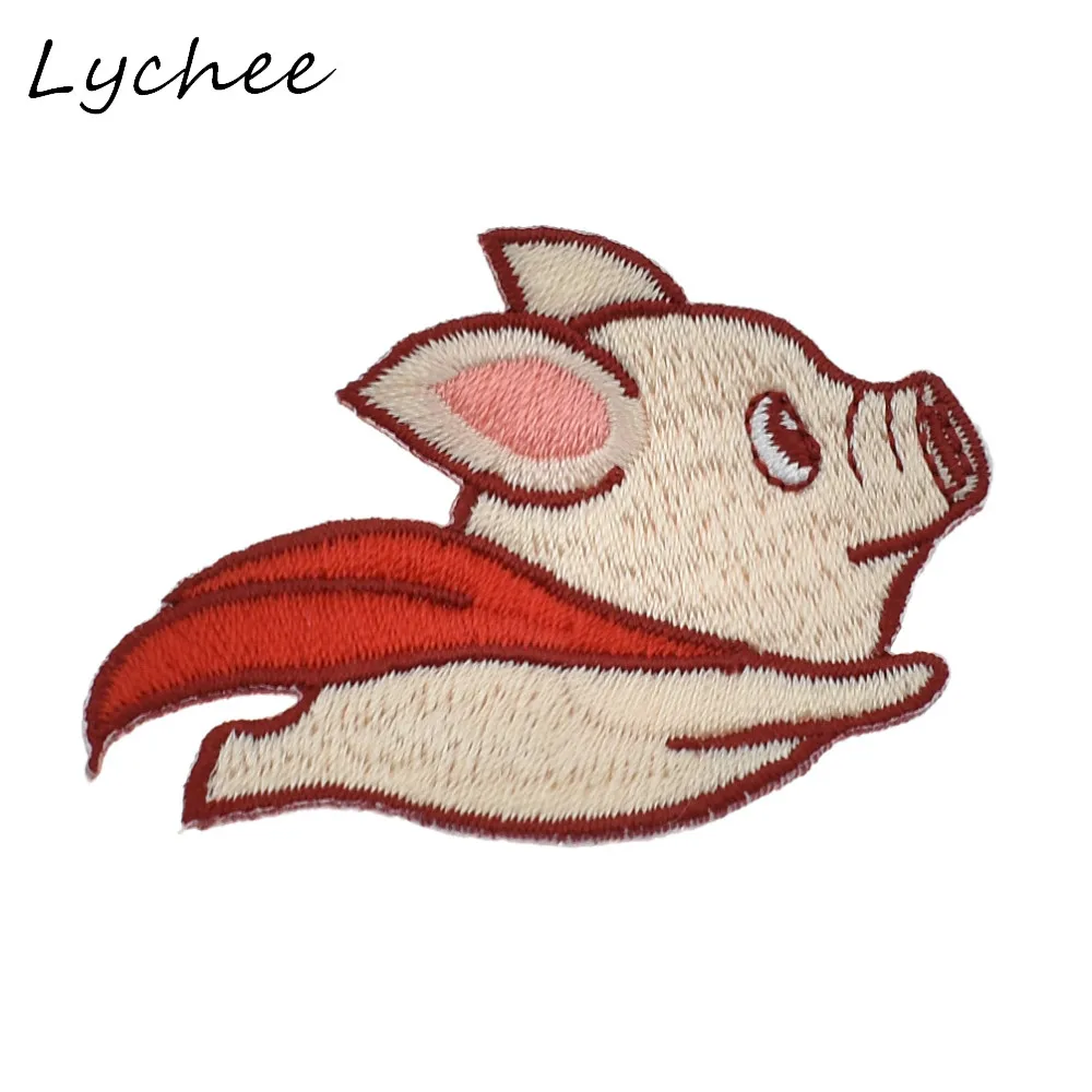 Милая мультяшная ткань Lychee с вышивкой в виде животных фоторемонт украшение