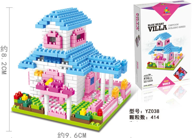 

2sets/lot free shipping DIY children Hand Assembled Plastic Building Blocks Puzzle toys Princess House Block Toy for Kids