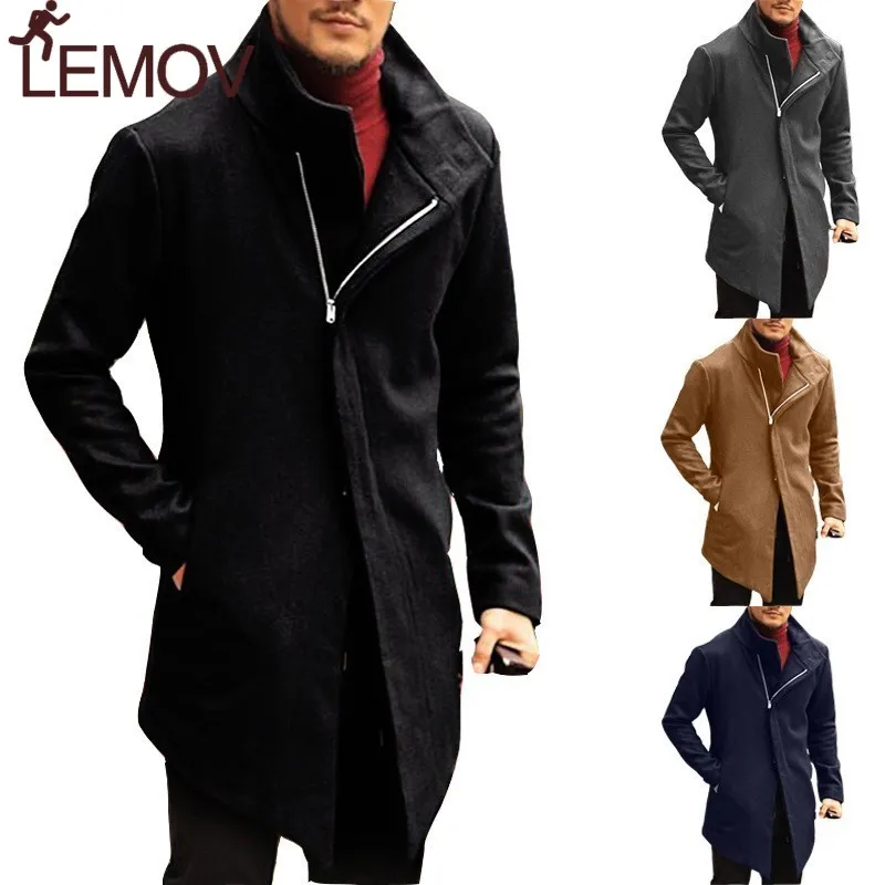 Длинная ветровка мужские куртки зимний Тренч на молнии мужская верхняя одежда