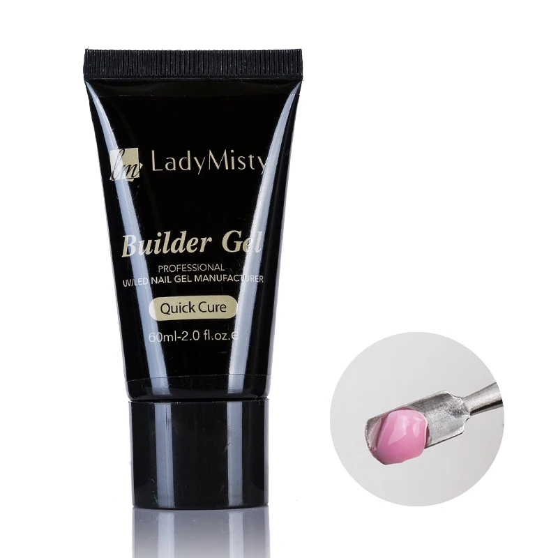 60ml Clear Pink Ladymisty, полигель для ногтей, 60 мл, акриловый, французский набор, замачивается, УФ, желе, прозрачный гель, строительный гель для наращивания ногтей, кончики для наращивания ногтей, форма для ногтей - Цвет: 60ml Clear Pink