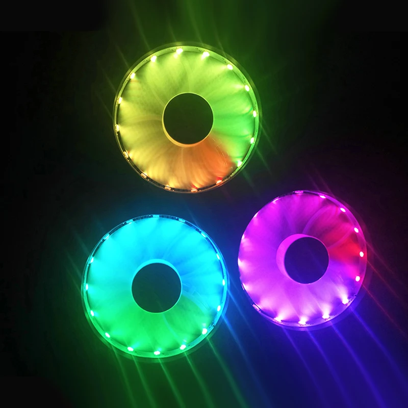HOT-COOLMOON чехол для компьютера PC охлаждающий вентилятор RGB регулируемый светодиодный 120 мм тихий+ ИК пульт дистанционного управления для процессора(6 шт