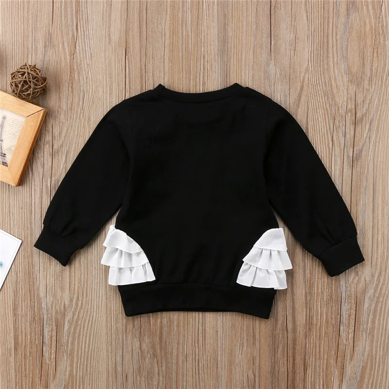 2018 Child Kids Baby Girls Clothing Cartoon Double Swan Bird Long Sleeve Lace T-shirt Top Blouse Autumn Spring Clothes 0-5T | Детская
