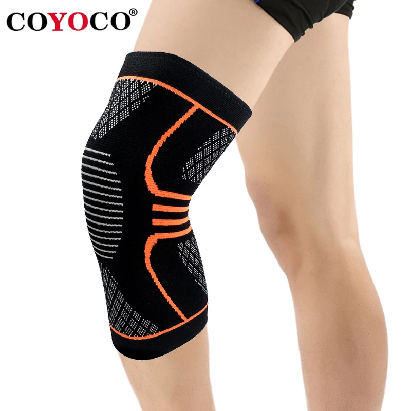 

1 Pcs Sport Knee Braces Support Sleeve Kneepad COYOCO Brand Fitness Running Cycling Protect Elastic Gym Knee Pad Warm Orange