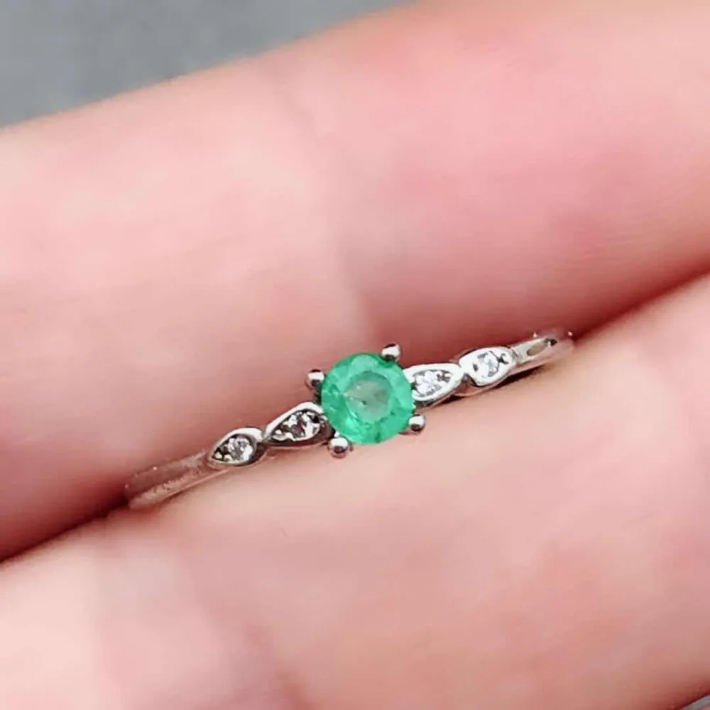 Emerald Solitaire Ring 925 Sterling Silver Rings for Women Fine Jewelry Engagement | Украшения и аксессуары