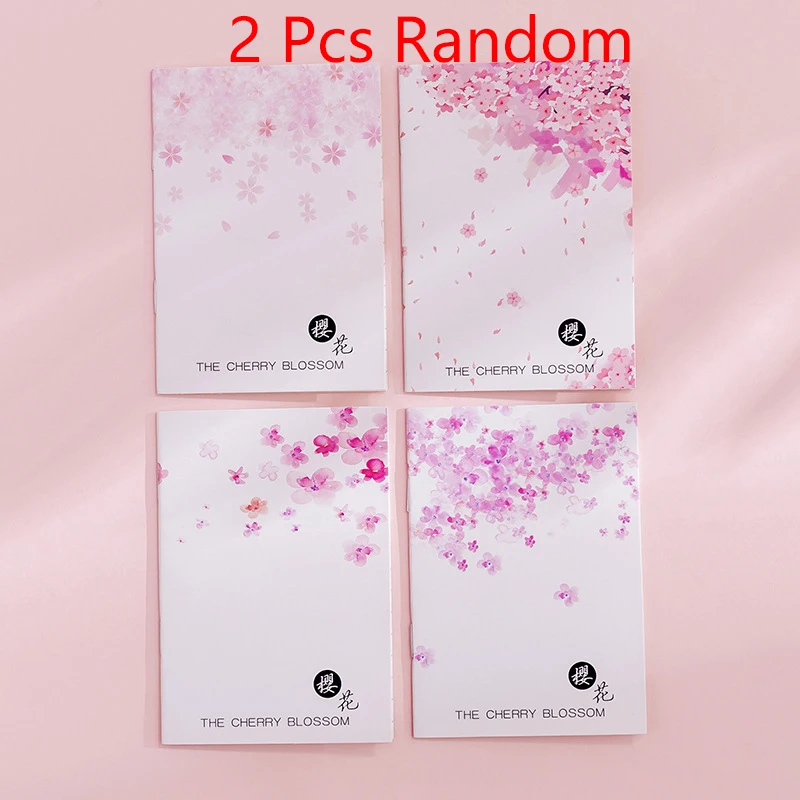 Cherry blossom serie 2 шт Каваи портативный кактус Фламинго серии фруктовый блокнот с рисунком студенческий офис планировщик блокнот канцелярские принадлежности подарок - Цвет: Cherry blossom serie