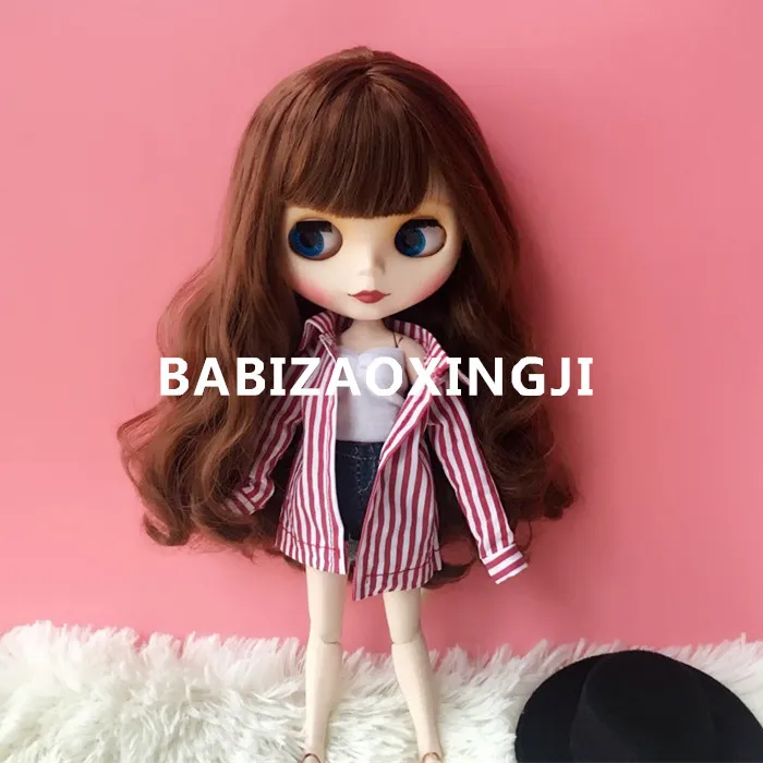 3 шт./компл. полосатая рубашка + топ шорты 30 см Одежда для кукол Pullip 1/6 Модная Blyth