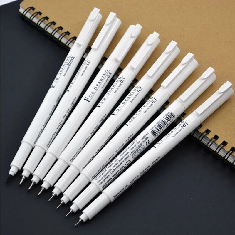 

0.03/0.05/0.10.3/0.5/0.8/1.0mm Sketch Liner/Brush Water Resistant Gundam Drawing Pen Design/Comic Painting Supplies Art Markers