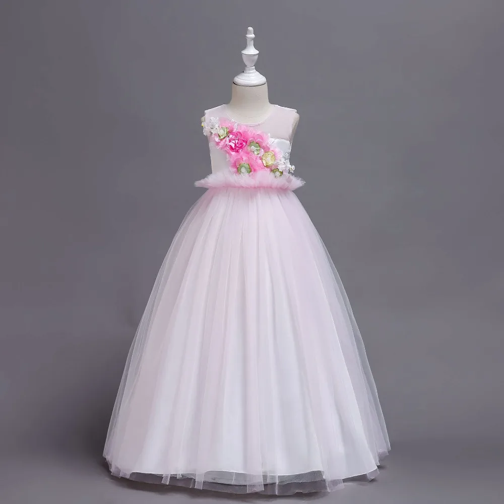 Flowers Teen girls Full dress for Birthday party and wedding Prom Princess Frocks vestidos costumes 6 8 10 12 14 16 Years | Детская